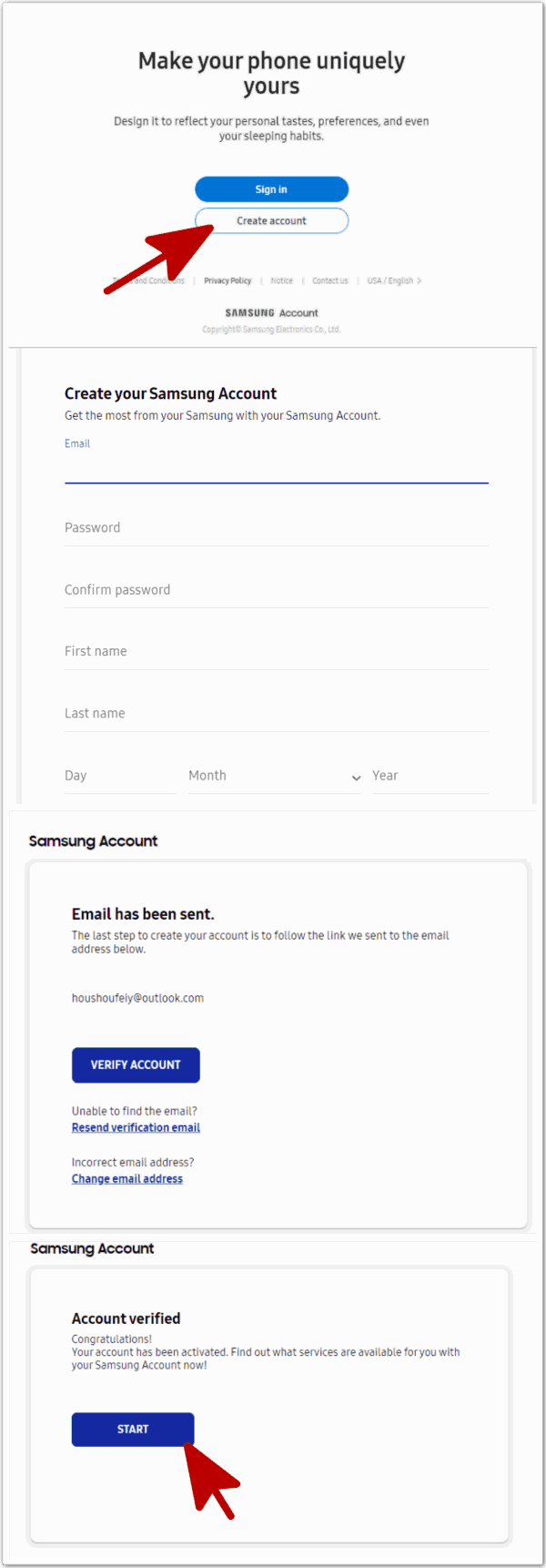 Samsung account erstellen