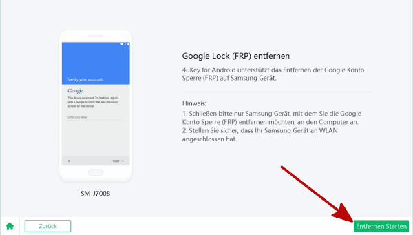 Samsung handy entsperren Google konto
