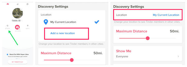 Tinder Standort ändern