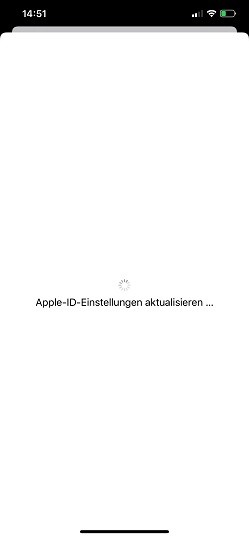 Apple ID einstellungen aktualisieren hängt
