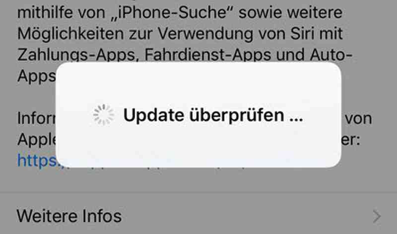 iPhone hängt update überprüfen