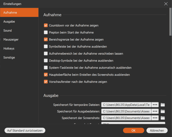 Bildschirmaufnahme PC